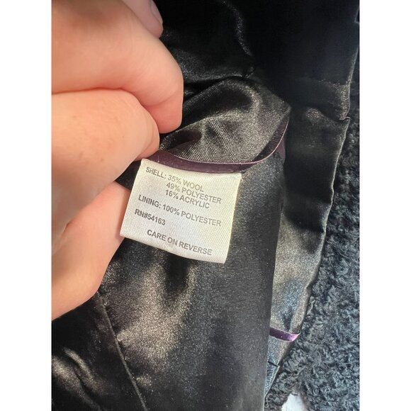 Calvin Klein Womens Basketweave Wool Double Breasted Peacoat Belted Size S Black - Picture 4 of 12